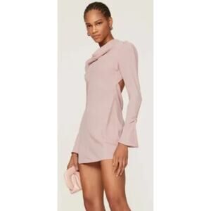 De La Vali Blue Moon Backless Long Sleeve Mini Dress Women's Size 12 Pink